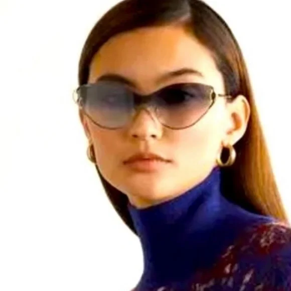 Chloé Bleux Ombré Almonde Eye Gold frame shades sunglasses tortoise arms - Picture 3 of 12